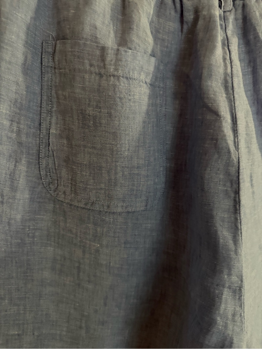 Quince Light Blue Women’s Cropped Linen-Blend Pants - Picture 3 of 4